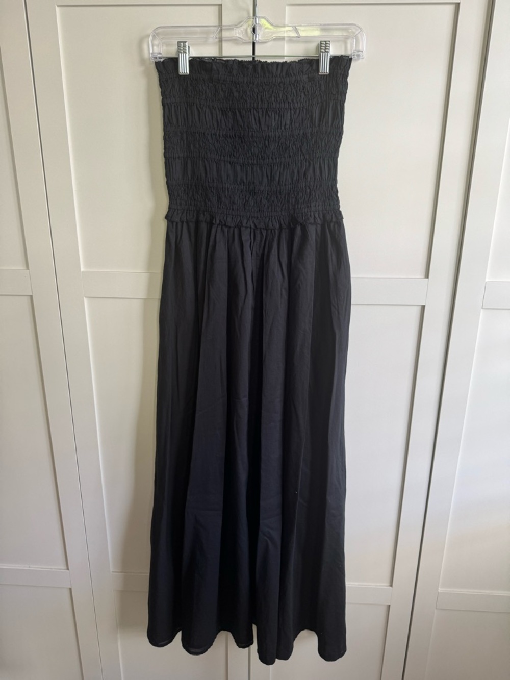 J. Crew Smocked Maxi Dress in Organic Cotton Voile Size XS Black - Picture 3 of 6